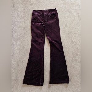 PAIGE Black Cherry Lou Lou Velvet flare pants sz 30